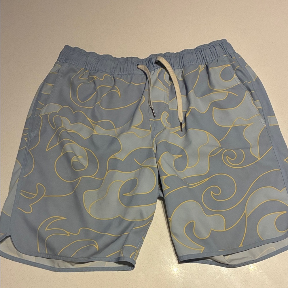 Men's Fair Harbor Blue Pattern Swim Trunks